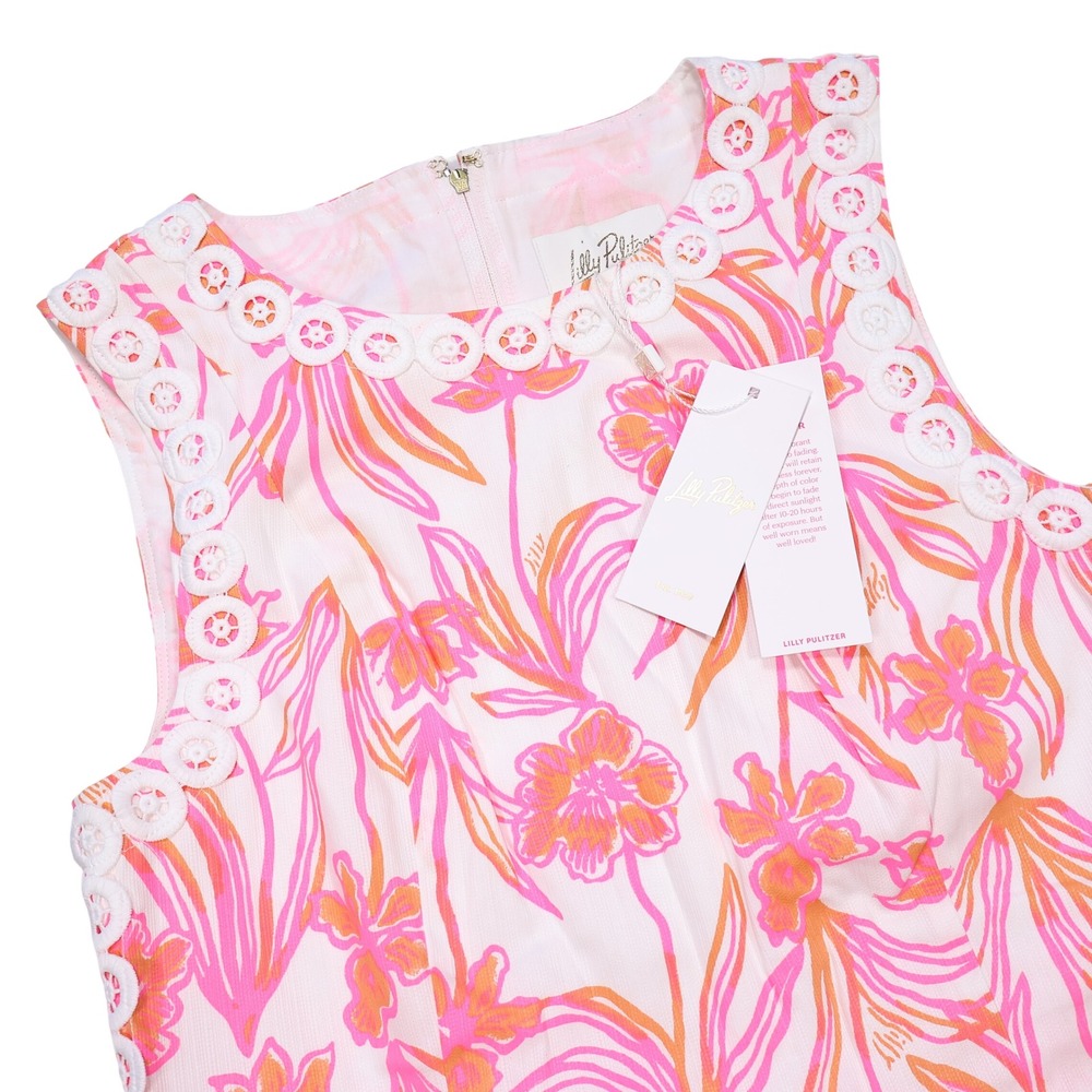 NWT LILLY PULITZER Women's 0 Resort White Lovely Long Stems Sadie Shift Romper